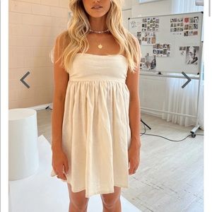 VRG GRL Postcards From You Linen Mini Dress